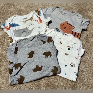 Set of (4) 3-6 month Carters onesies